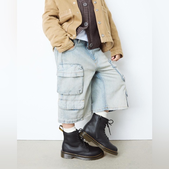 Dr. Martens Junior 1460 Softy T Leather 8 hole Lace up Boots Side Zip EU 36 US 4 - Picture 3 of 11